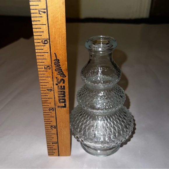 Vintage Pressed Glass Textured Small Vase Decor - Picture 9 of 10